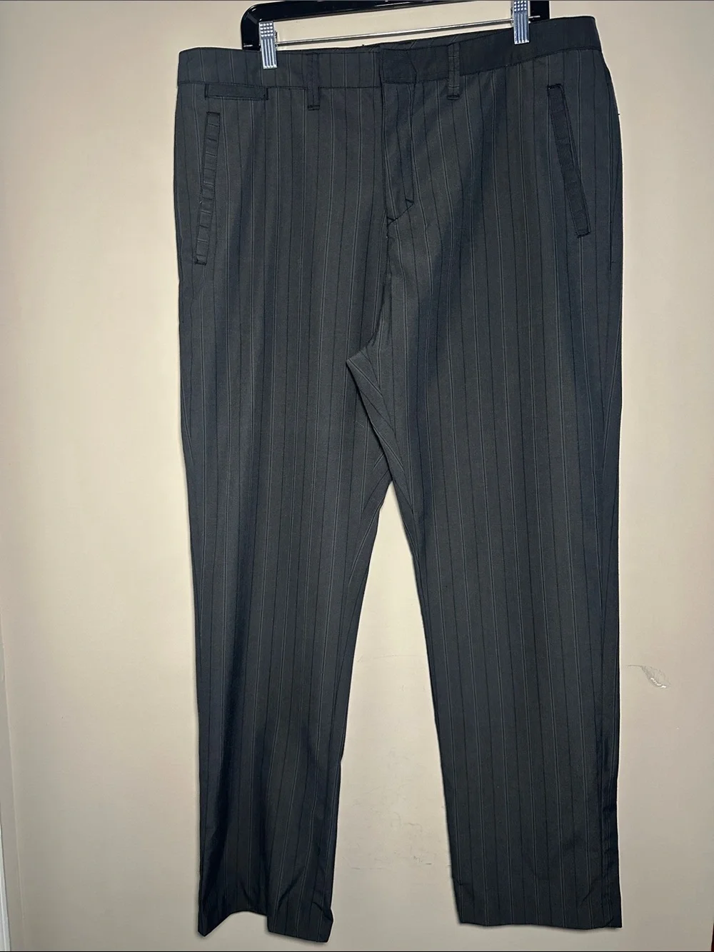 Quiksilver thin pinstriped pants dark gray pants 38x33